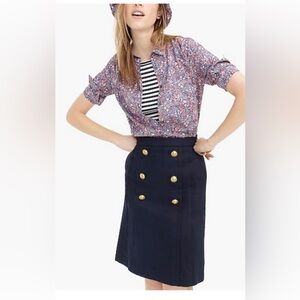 JCrew linen sailor skirt
